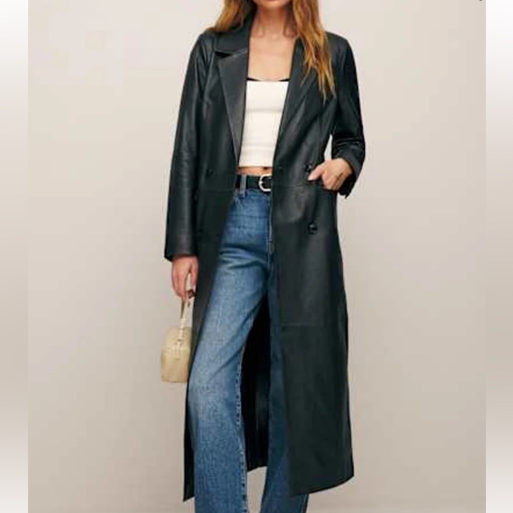 Reformation Veda Black Leather Jacket